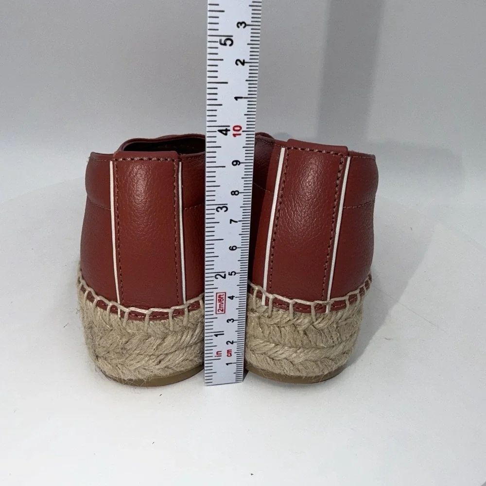 Everlane‎ The Espadrille Womens US size 6.5 Coral Leather Slip On Summer Classic